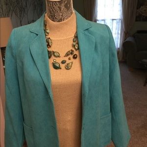 SOPHISTICATED YEAR ROUND AQUA STATEMENT JACKET